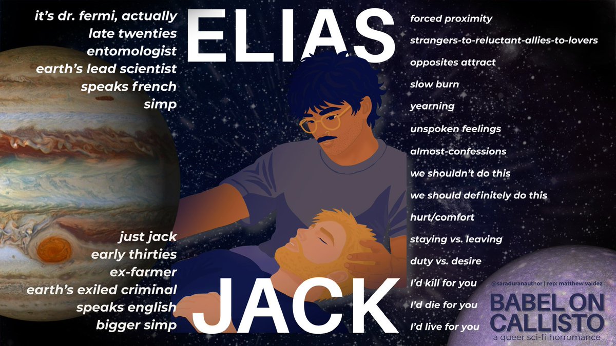 saraduranauthor's tweet image. me 🤝 any excuse to talk about my sons

*** 

ANNIHILATION x BROKEBACK MOUNTAIN

two men stranded on a frozen lunar prison outpost develop a tender and terrifying bond as they work together to survive an ancient entity awakening beneath the ice

#ProfilePit #SF #R #LGBT #agented