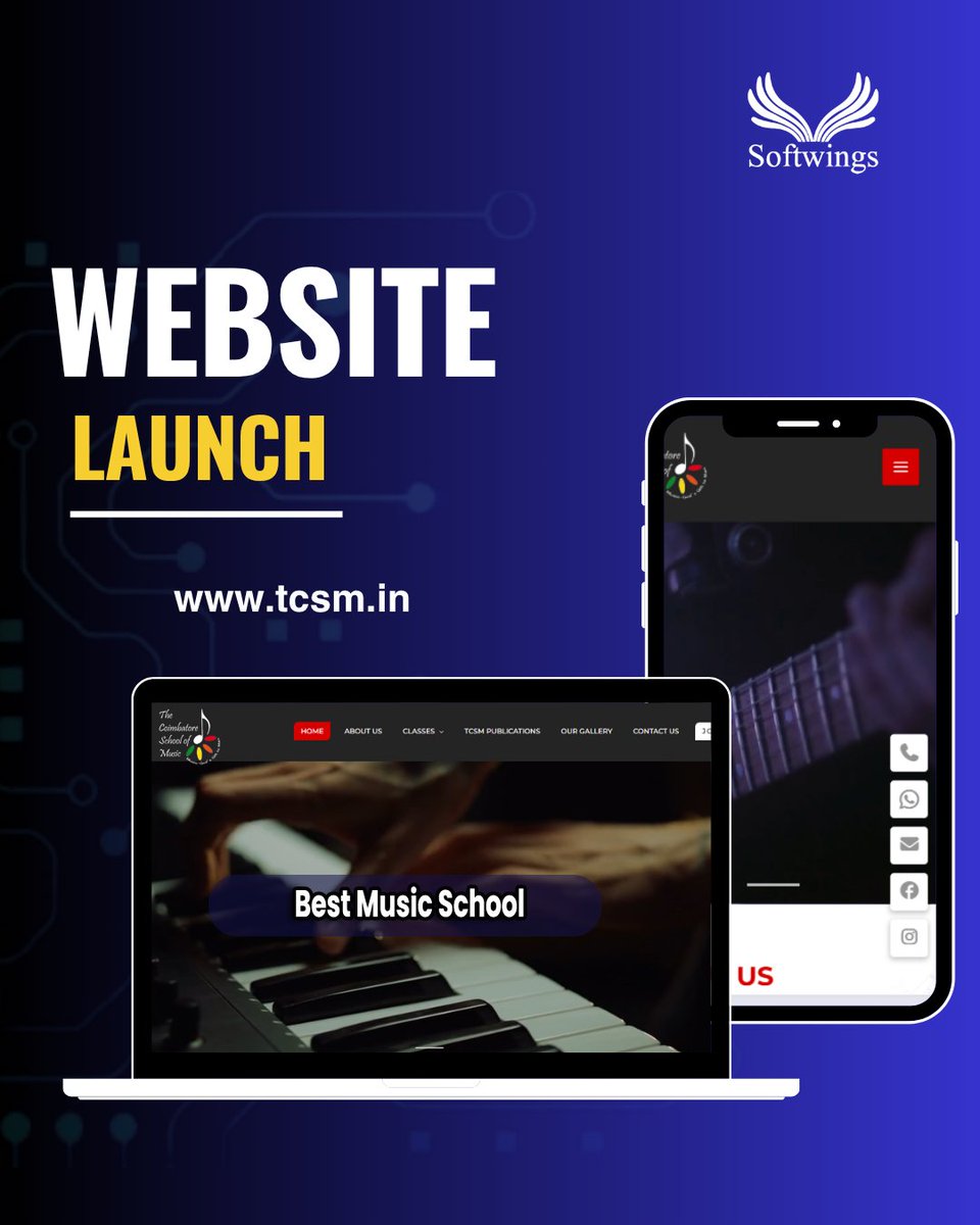 Softwingstech's tweet photo. New Website Launched!
The Coimbatore School of Music  – one of the oldest Western music schools in Coimbatore
We’ve successfully designed and developed a powerful, user-friendly website for our client TCSM.
 Visit: https://t.co/NQZxuCjvr0
#NewLaunch #WebDesign #DigitalAgency https://t.co/xb1SCLjGsD