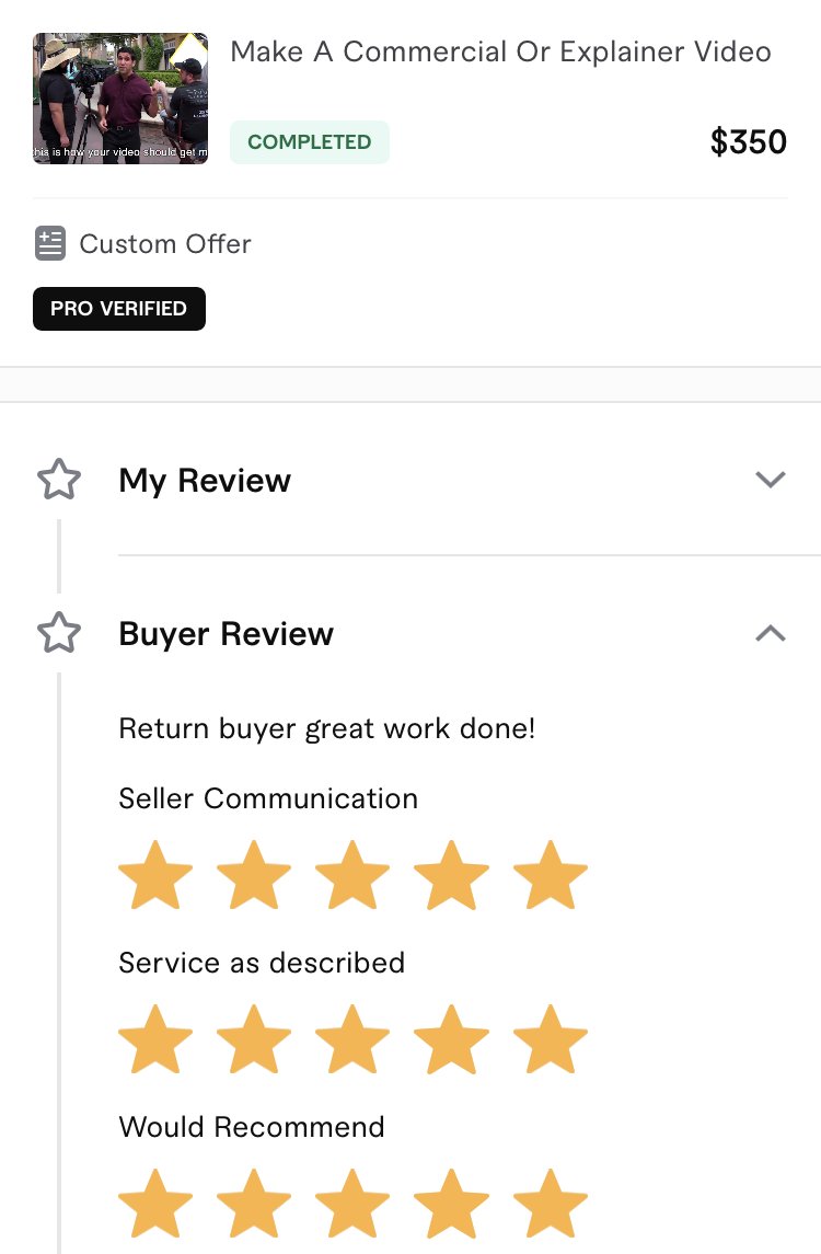 envy_mikevann's tweet image. Another happy client singing our praises! Our commercial video project for just $350 exceeded expectations. Ready for custom video content? Contact us at nuel.ink/7U77W2. #VideoProduction #ClientLove #MadeOnFiverr