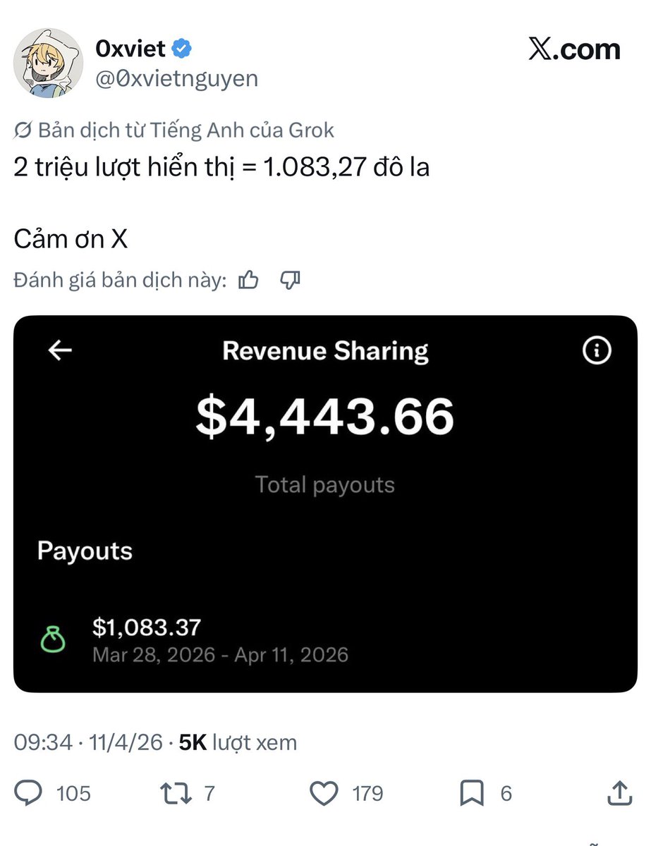 taihaycuoii's tweet image. Nhiều anh em Việt Nam đỉnh ghê

Như người ae này được #Pay hơn 1k với 2M view