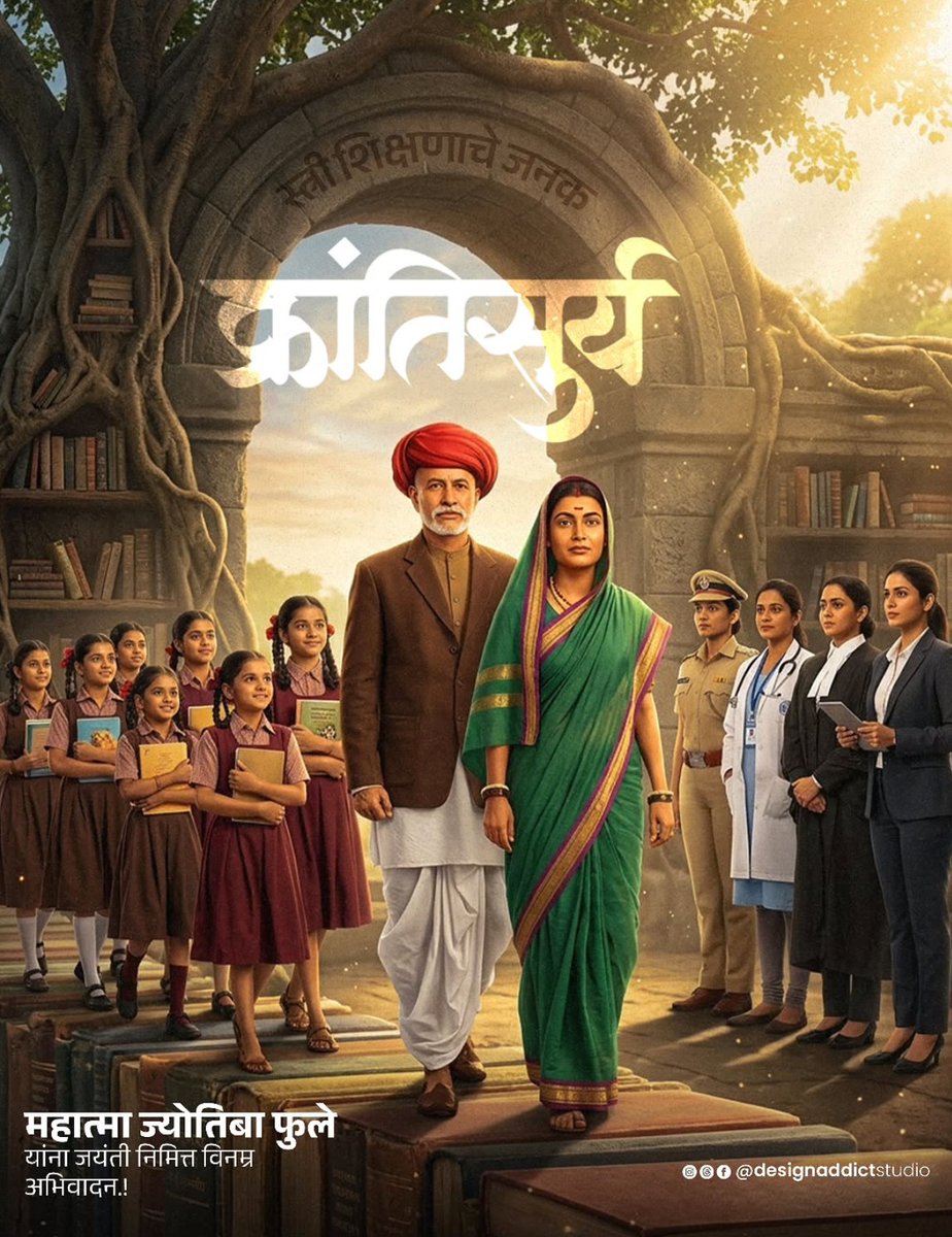 hp_mns's tweet photo. शिक्षणाची ज्योत हाती घेऊन, समाजाला शैक्षणिक क्रांतीच्या प्रकाशाने उजळवून टाकणाऱ्या क्रांतिसूर्य महात्मा ज्योतिबा फुले यांच्या जयंती निमित्त विनम्र अभिवादन! 💐

#ज्योतिबा_फुले_जयंती https://t.co/VSS7X97mie