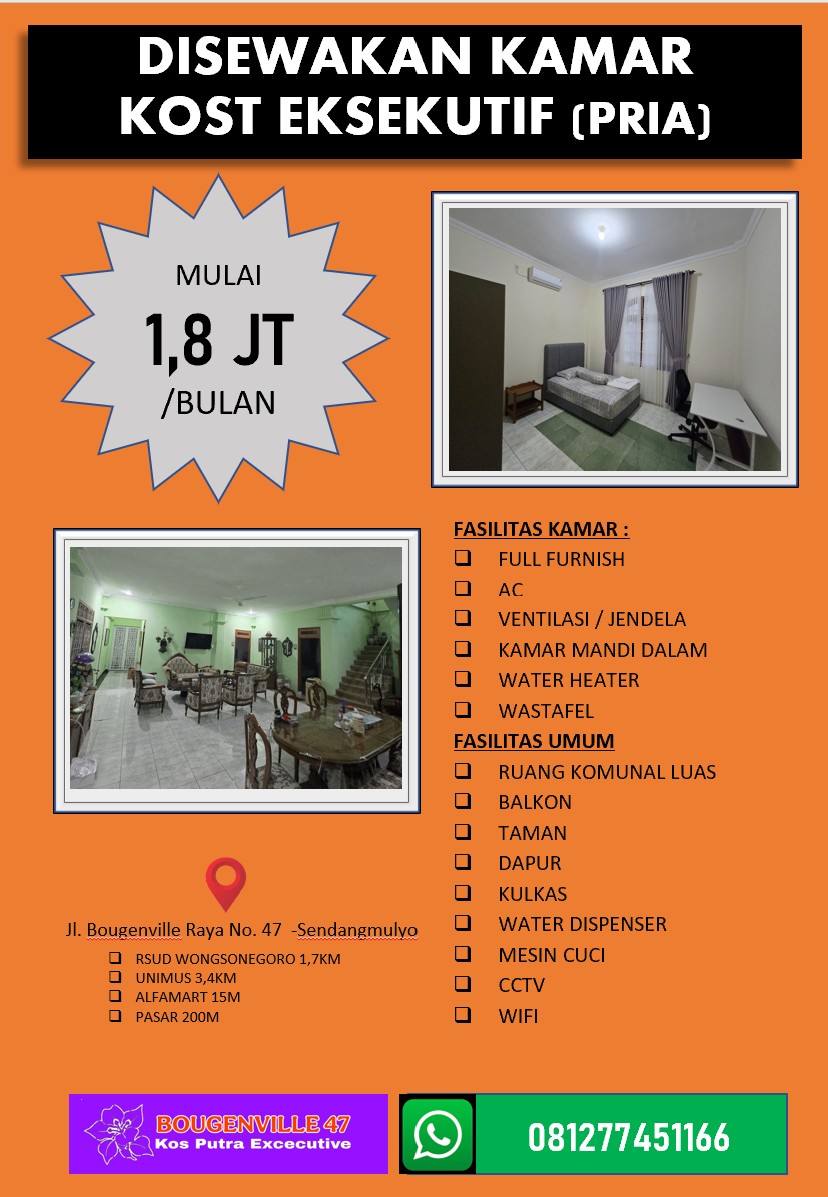 lamoredellanu's tweet photo. izin promosi kos cowok exclusive baru banget open nih guys, kamar udah full furnish ada AC seperti di gambar tinggal bawa koper aja. kamar mandi dalem lengkap water heater, dan fasilitas umum lainnya seperti di deskripsi. 3,4KM dari UNIMUS,

more info bisa hubungi nomor di gambar https://t.co/AdSsheKcvD