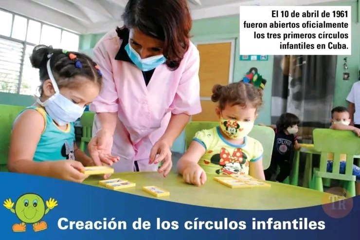 UJCdeCuba's tweet photo. 🧸 El 10 de abril de 1961, la Revolución creó los primeros círculos infantiles, una conquista de ternura y justicia social.

A 65 años, siguen siendo hogar y escuela de los más pequeños, porque Cuba cuida su futuro desde la cuna.🇨🇺 https://t.co/8rhxMPerzy