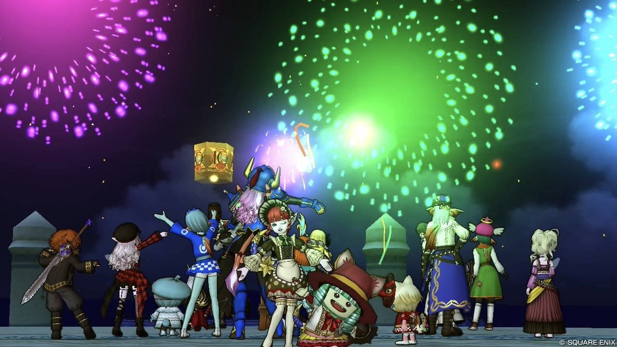 ドラクエ10サービス継続5000日
おめでとうごさいます🎉㊗️
発売日はオフラインで遊んで2012年8月3日からオンラインを始めました。
よく分かってないままパーティー組んで若葉の精霊を倒して…感動したなあ

色んな人の想いが関わってる
この世界に住まわせてくれてありがとう！

#DQ10 #5000日の旅路