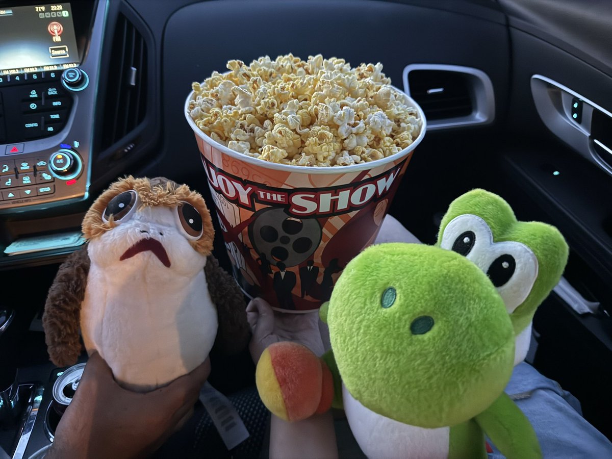 PorgChronicles's tweet photo. Our local drive-in theater is back open for the season! We saw The Super Mario Galaxy Movie. (And now we really want to go back to Super Nintendo World!) -Porgidala https://t.co/Wje563oNP4