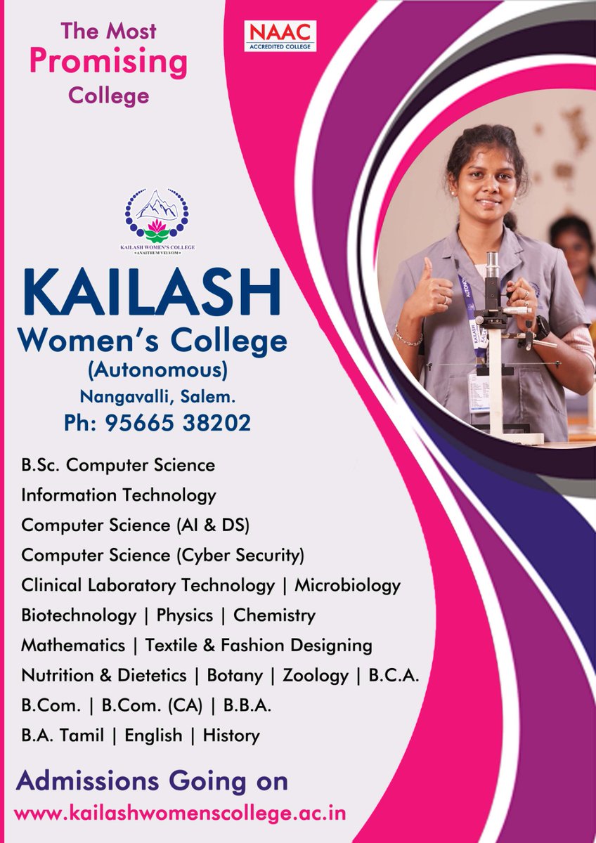 KwcSalem's tweet image. #happylearning #KailashWomensCollege #Admissions2026
#experiencekailash❤️