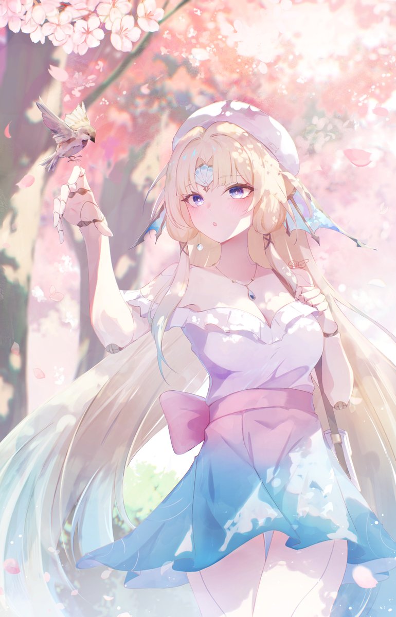 ArtElphe's tweet image. Springtime🌸🐦
#崩壊スターレイル #HonkaiStarRail #pearl