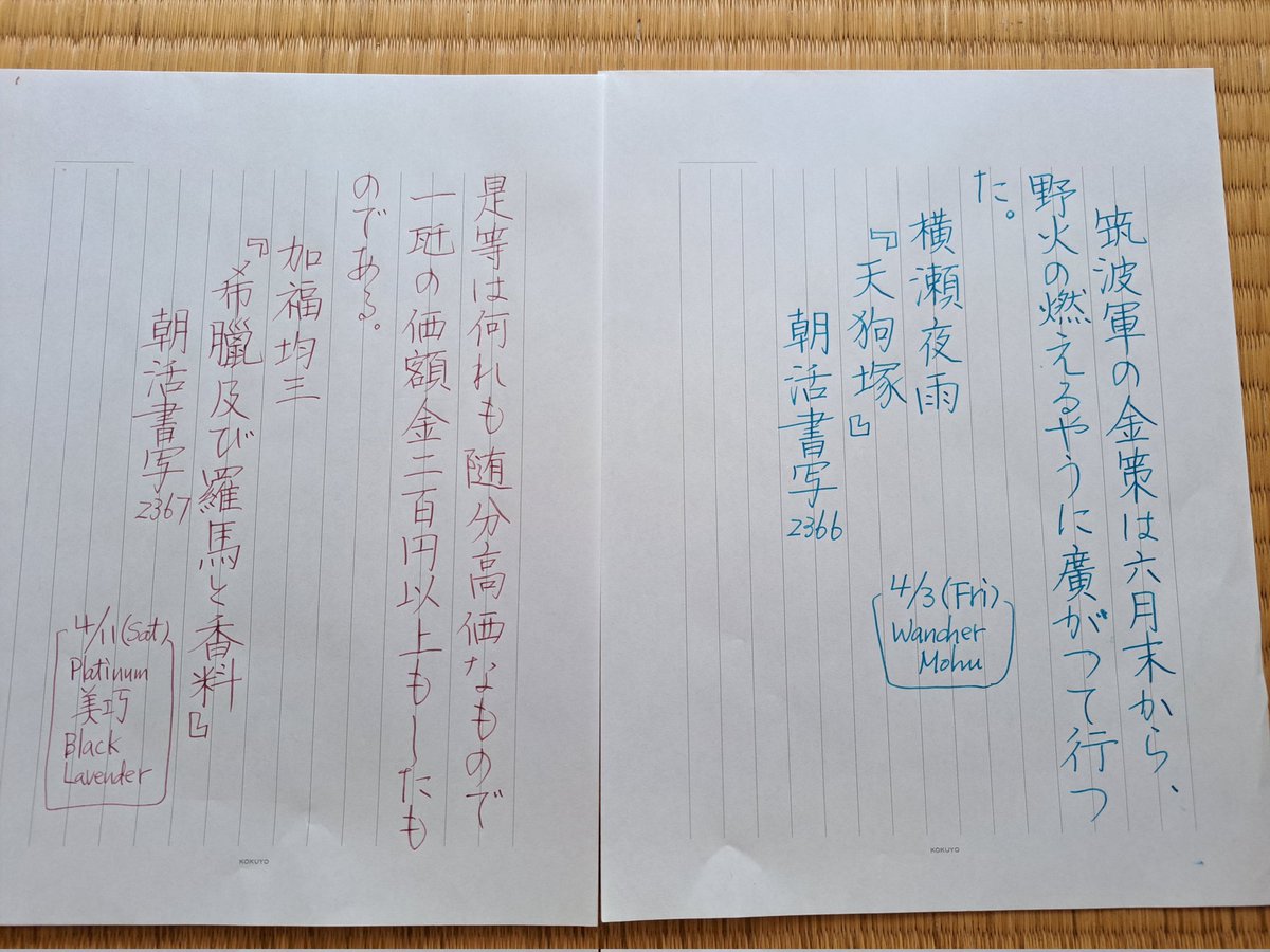 ShikiMucha's tweet photo. お題をありがとうございます❗
#朝活書写
ため込んでいた分をまとめてポストします。日本の春を満喫するために遊びまくっておりました😎

八重桜がキレイに咲いていますね🌸 https://t.co/JPJPIhHOCS