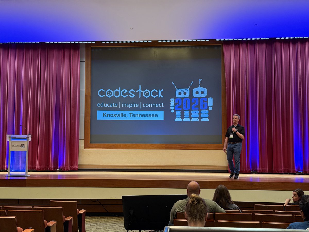 BAChapin's tweet photo. Day 2 at #CodeStock2026 — inspired.

Highlights:
• AI + regional impact (AI Tennessee)
• Reticulum network (now I want to build something with it)
• Neural networks… explained with humor
• Developer experience as a force multiplier

Leaving with a lot of ideas to explore. https://t.co/7nM97EAyEG