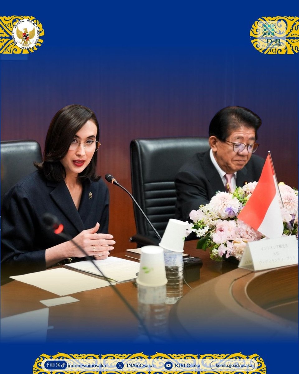 INAinOsaka's tweet image. Minasan, Menteri Pariwisata RI  dan Menteri MLIT Jepang menandatangani Memorandum of Cooperation (MoC) yang sekaligus menjadi landasan kerja sama formal Indonesia dan Jepang di bidang pariwisata (30/3).

Selengkapnya: kem.lu/ParInJp

#IniDiplomasi #RintisKemajuan