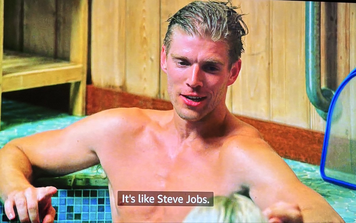 A drunk Kyle Cook flirting with Stassi in the hot tub by telling her that she reminded him of Steve Jobs was reality tv magic 👌#summerhouse #vpr
