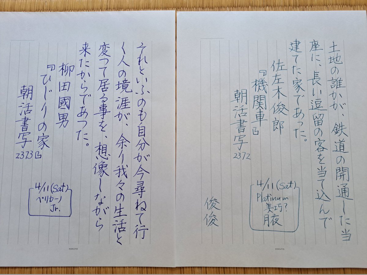 ShikiMucha's tweet photo. お題をありがとうございます❗
#朝活書写 
やっと追いついた‼️

鬱金桜もキレイに咲いていました🌸 https://t.co/At19cdoT9l