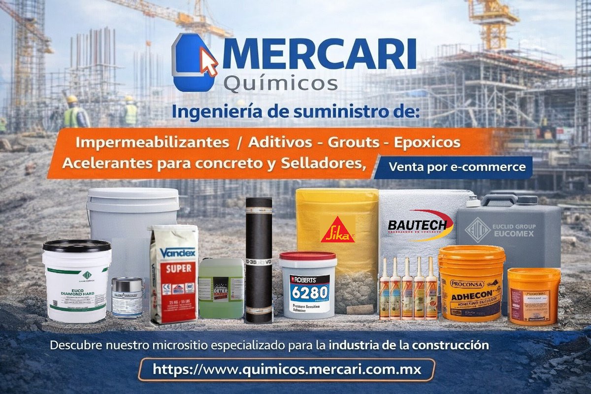 mercariobras's tweet image. Transformamos necesidades de #productos #quimicos en #soluciones para su #proyecto #impermeabilizantes #aditivos  #selladores #grouts #epoxicos #cementosos #adhesivos #sika #eucomex #bautech #proconsa #probarro #roberts #valcer #construccion #ecommerce #inboundsales #mexico