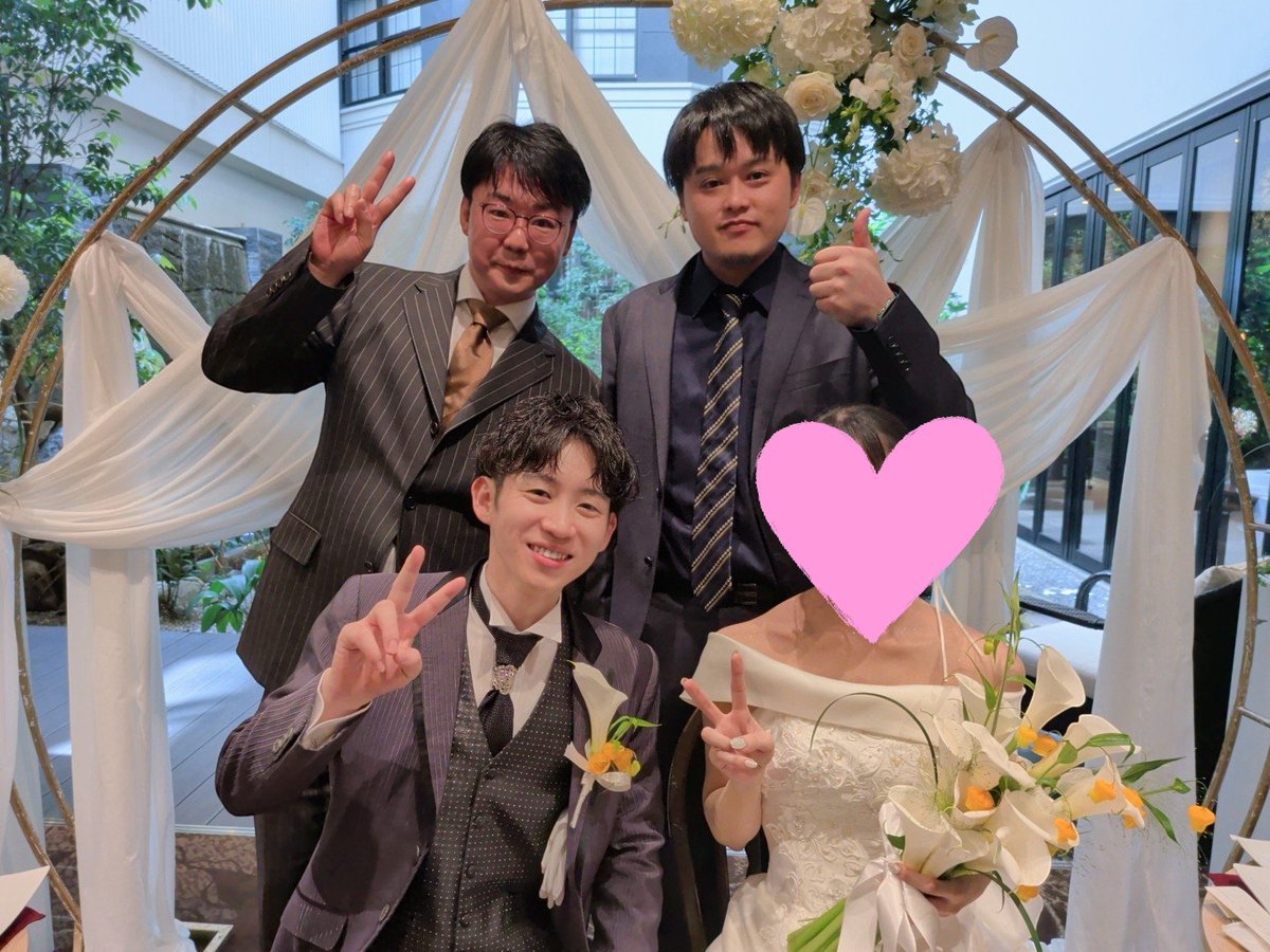 hisafumi777's tweet photo. 今日は静岡支部改め中部本部所属の山下棟健プロの結婚式に橘太一プロと来ました！

ちゃんと幸せにしろよ！！

乾杯の挨拶とか初めてしましたw https://t.co/0yYqV3F4rd