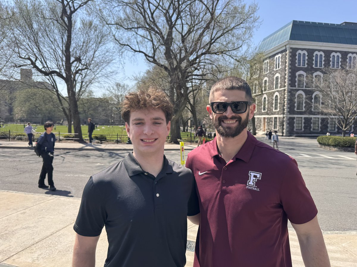 IanBWilley's tweet photo. Great visit at @FordhamNYC today.
Appreciate the time with Coach Petrarca and the insight into the mindset and standard it takes to succeed at the next level.
@CoachPetrarca @FORDHAMFOOTBALL 
#AGTG #Classof2027 
@aws_football https://t.co/0USWP5L1sd