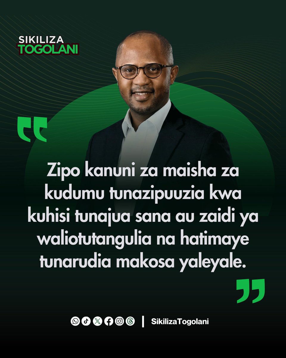 SikilizaTogolan's tweet photo. "Zipo kanuni za maisha za kudumu tunazipuuzia kwa kuhisi tunajua sana au zaidi ya waliotutangulia na hatimaye tunarudia makosa yaleyale." ~Togolani Mavura. https://t.co/eGfjtxEAM2
