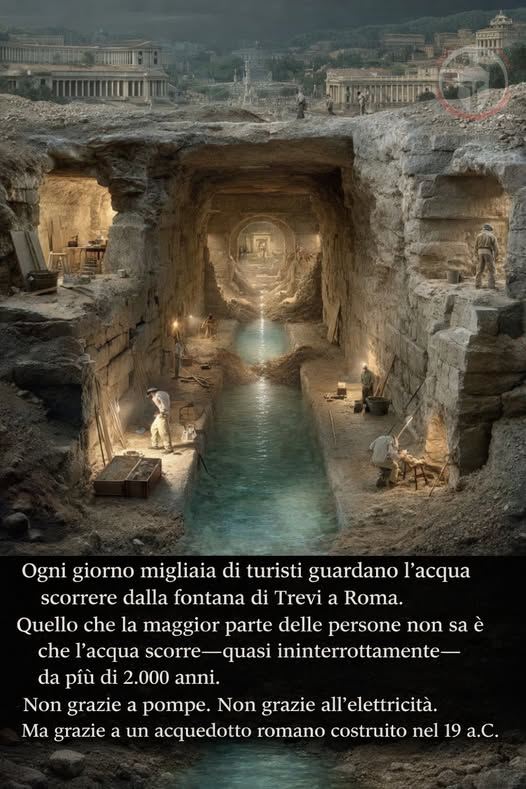 Nel 19 a.C., il generale romano Marco Vipsanio Agrippa, stretto alleato di Augusto, ordinò la costruzione di un nuovo acquedotto per fornire acqua fresca alla crescente città di Roma.
L’acquedotto fu chiamato Aqua Virgo.
La sua missione era semplice in teoria: portare acqua