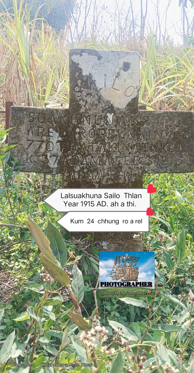 ZoteHmar26640's tweet photo. "Lalsuakhnuna Sailo (Chief) thlan, Phulpui khua. Kum 1915 AD khan a boral a, kum 24 chhung zet ro a lo rel tawh a ni. A historic memorial of a Mizo Chief in Phulpui village, Mizoram. #Phulpui #Mizoram #MizoHistory #Heritage #LalsuakhnunaSailo #History"#mizoram #aizawl #sateek https://t.co/tenUUgCUwf