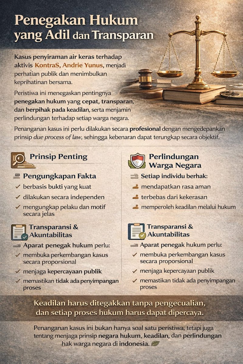 windywrdn98's tweet image. Keadilan harus ditegakkan secara adil dan transparan.

Kawal proses hukum dengan bijak, utamakan fakta, dan pastikan perlindungan bagi setiap warga negara.

#Keadilan #ProsesHukum #Transparansi #JagaKondusivitas
