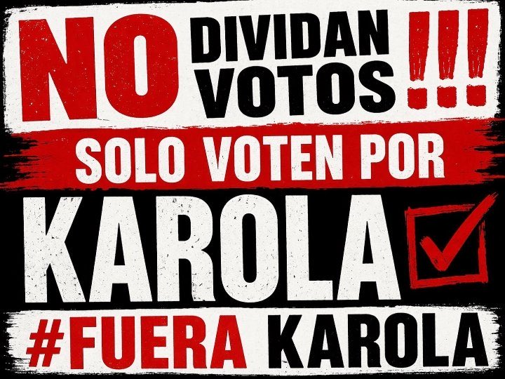 alejandroblncof's tweet photo. @DeliciiosoWeon No cometan el error de dividir votos! La opción es Karola, ya los demás van después!!! https://t.co/QgiLFvpjdL