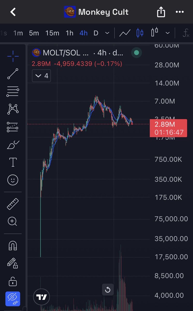FatCatOnChain's tweet photo. Would you buy $MOLT here or wait?

Support is holding, but bounces are getting weaker and structure looks heavy.

Leaning toward a deeper flush first.

That said, this is one to watch. Strong community forming and an experienced dev behind it. https://t.co/8J4bWBJtGA