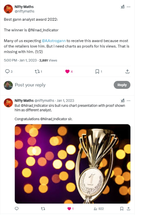 MoneyNaad's tweet image. Kya mast mast title milte hai mujhe😂. Feb me "Chor" (When I warned about a sharp decline). Abhi "Agent"🤣

Kabhi achha bhi mila tha- 2022 me "Best Gann Analyst"

#CHOR #AGENT #GANN #Stockmarketindia #Nifty #NiftyBank