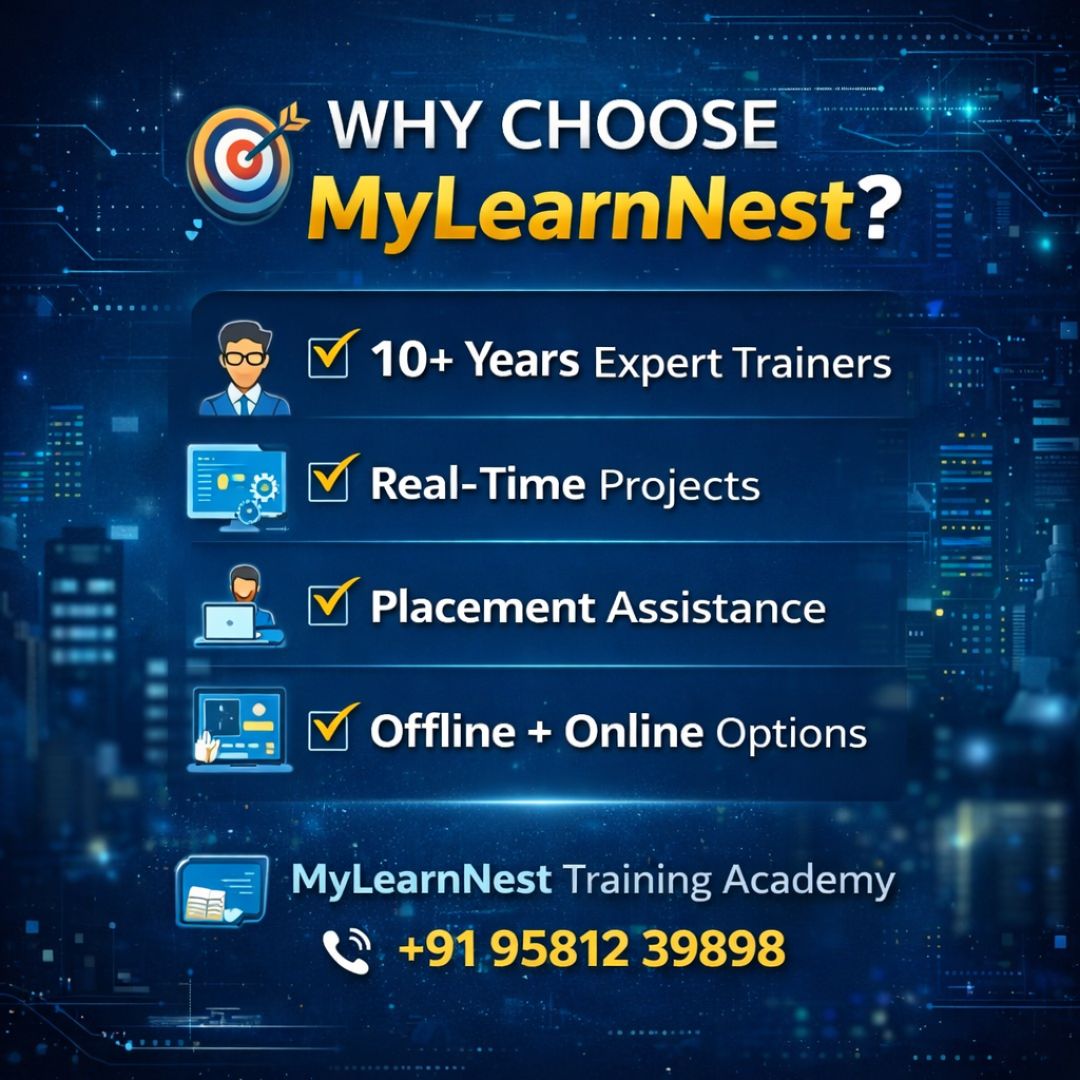 MylearnNest's tweet photo. 🎯 Why Choose MyLearnNest Training Academy?

#MyLearnNest
#ITTraining
#JobOrientedTraining
#CareerGrowth
#FreshersJobs
#WorkingProfessionals
#PlacementAssistance
#RealTimeProjects
#SoftwareTraining
#HyderabadTraining
#BestTrainingInstitute https://t.co/ALEfqgssIS