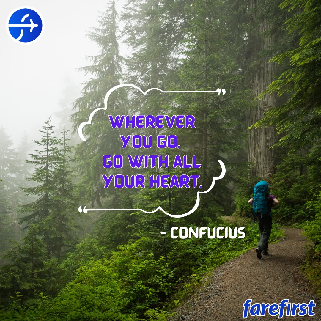 farefirst's tweet image. 🌍✈️ Motivation of the Day

Wherever you go, go with all your heart.❤️  

Let your travels inspire passion and unforgettable memories. ✨  

Book now with farefirst.com – on Android, iOS, Website, and voice assistants!  

#Travel #Wanderlust #Explore #FareFirst