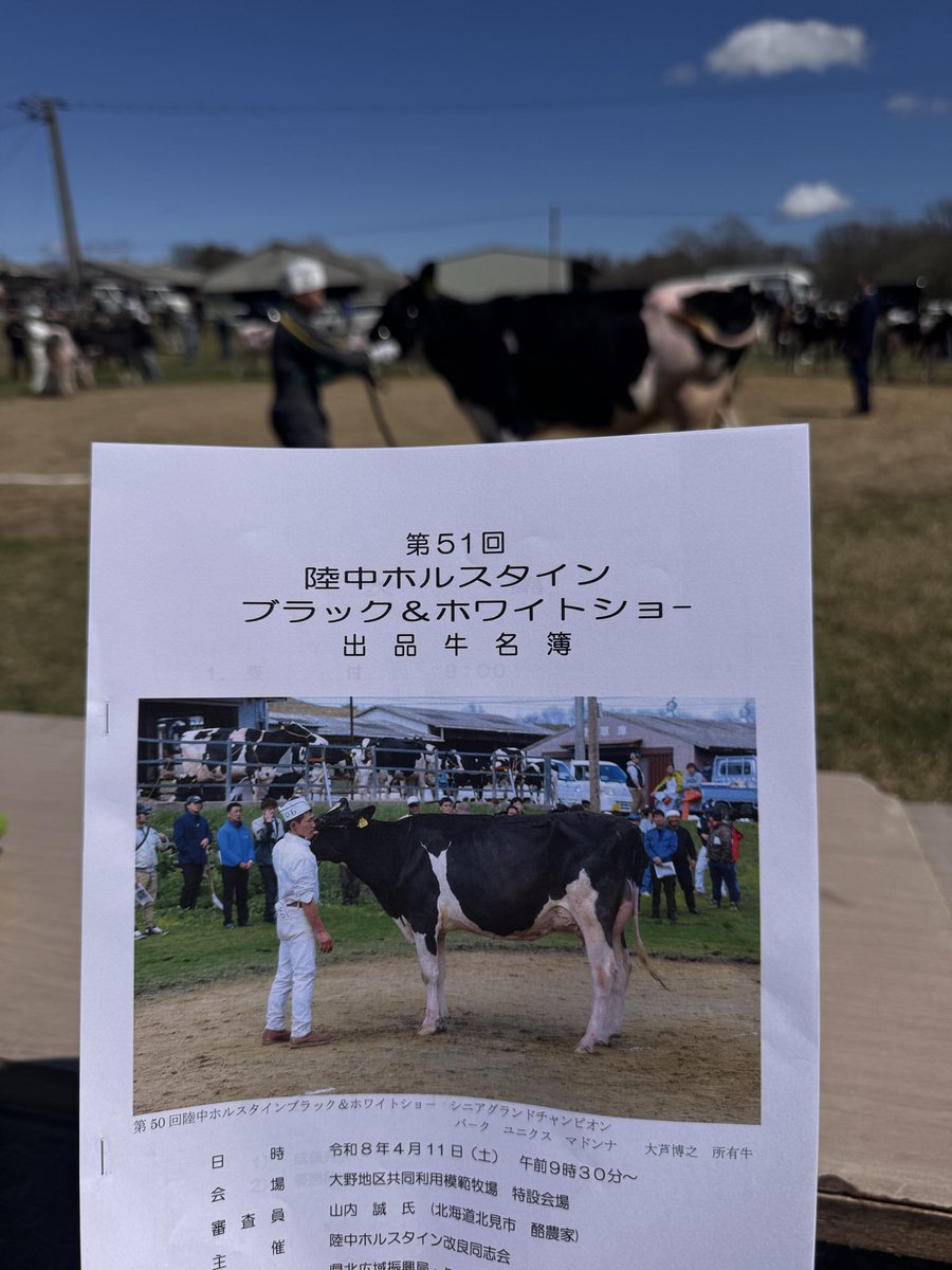 daisuke55com's tweet photo. 久慈市・洋野町を中心に、近隣から76頭のホルスタインが出品され、骨格、乳房のバランス、肢蹄などの審査を受け、発育や成長の良さを競っていました

いつも自分なりに順位を選んでみるんですが、十数頭を見極めるのは難しく、審査員の選考結果の説明を聞いて初めて納得という感じ

なかなか当たらん笑 https://t.co/uAtLHNzfDM