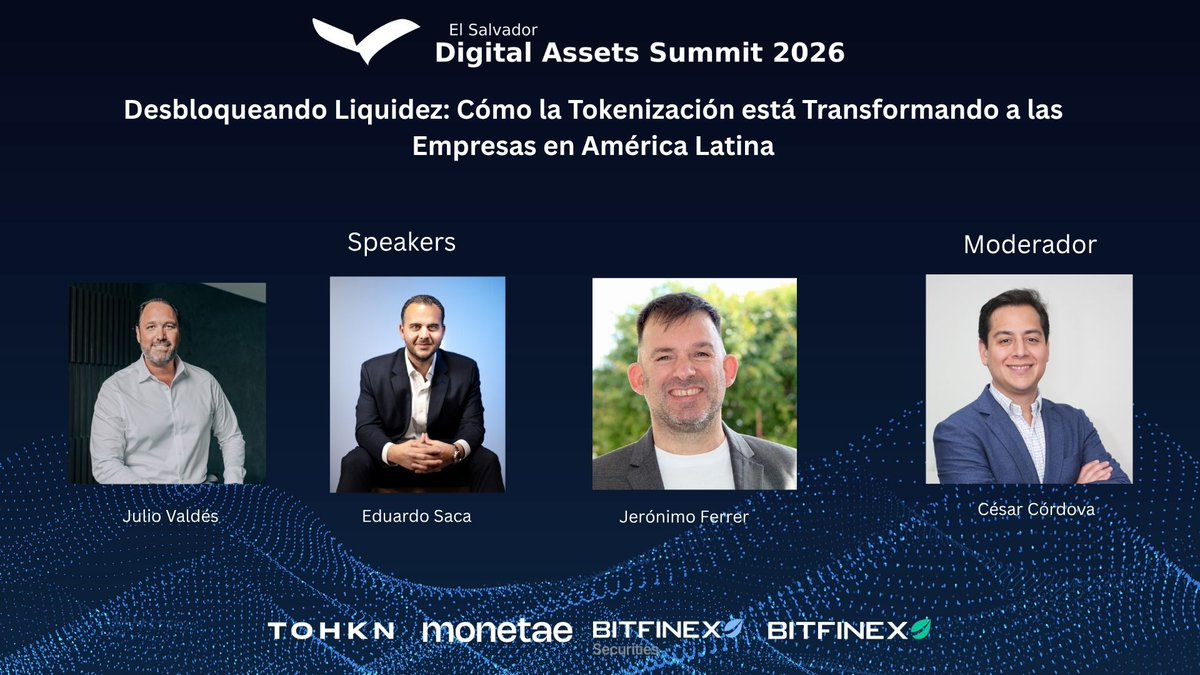 SummitSV's tweet photo. 🔥 Este panel reúne líderes en Proveedores de Servicios de Activos Digitales, ejecutando estos modelos hoy bajo el marco regulatorio de El Salvador➡️ Casos de estudio reales, desafíos de implementación y resultados medibles compartidos
@bitfinex  @BFXSecurities  @Monetae @tohkn_ https://t.co/j9D7VynZkp
