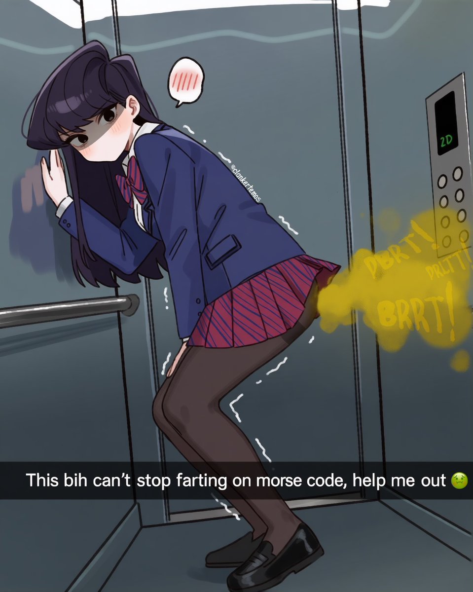 clankerTemos's tweet image. (Komi Morse Code)
(I think she’s saying that needs a toilet so bad)
(We are so back)
#おなら #オナラ #girlfart #farting #onara
💨:
pixiv.net/en/artworks/14…