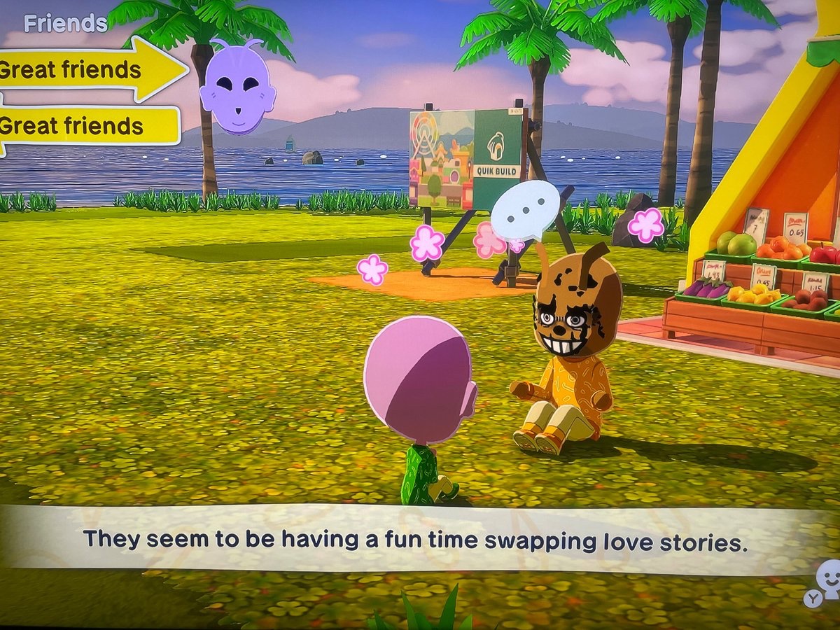Pissbottle4's tweet photo. I love this, Afton is healing 💛🐰💜

#springtrap #tomodachilife #mii #alien #nintendo #switch #fnaf https://t.co/FcoEvehsHF