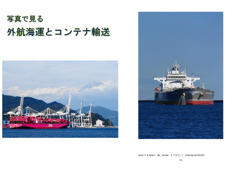 外航貨物船やコンテナ輸送について、撮った写真をまとめた冊子を作成 