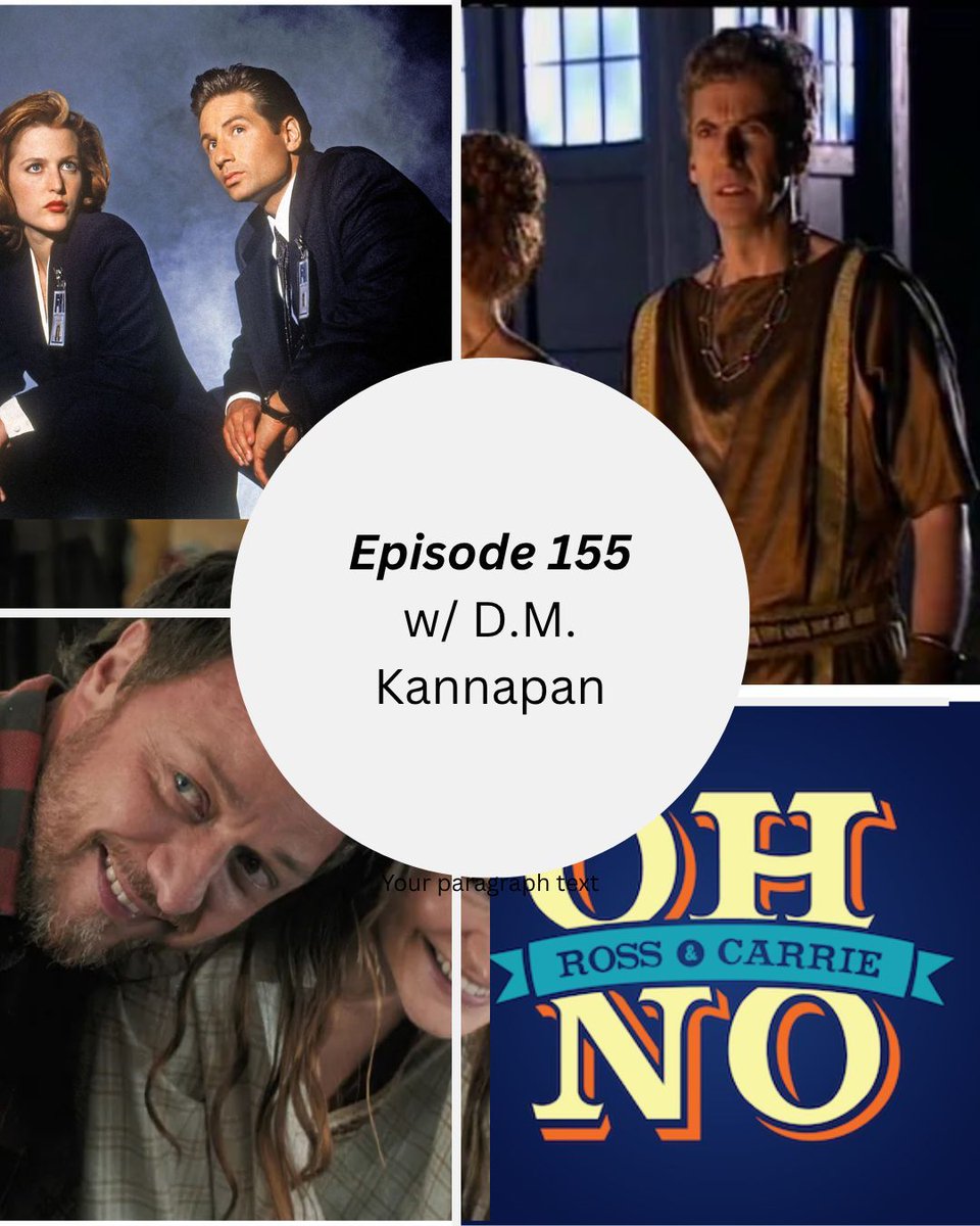 writethispod's tweet photo. NEW EPISODE, featuring our guest D.M. Kannapan! This one has hints of X-Files and the Oh No, Ross and Carrie podcast... plus the Doctor Who episode about Pompeii and Speak No Evil. You'll have to listen on our feed to see how it all fits together.

https://t.co/ZwxDt0ZGAv https://t.co/7biyjIHcKy