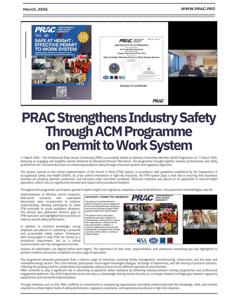 DraggerEngr46's tweet photo. PRAC News Update:

• Train-the-Trainer Programme in China
• ACM Programme on Permit to Work
• Robotic Training Facility launched
• Expansion into Johor
• Industry safety strengthened with partners
Advancing safety, training &amp; innovation.

#DraggerEngineering 46 #PRAC https://t.co/v4PxuaOJqg