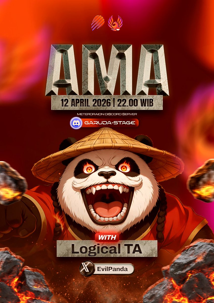 AMA! Bareng <a href="/EvilPanda/">Logical TA</a> besok malam! 🔥

Sensei bakal sharing soal strat DLMM dan cara bacain kondisi market buat nentuin entry LP yang lebih akurat di <a href="/MeteoraAG/">Meteora</a>

Kalian bisa tanya apa aja langsung ke orangnya, kesempatan langka nih guys 👀

📅 12 April 2026
🕐  22.00 WIB 
📍