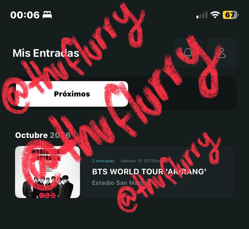 thvflurry's tweet photo. vendo 1 entrada zona campo para el 10/10 en perú. no soy revendedora chicas 😭 lo vendo porque conseguí para oriente (tener en cuenta que la transferencia recién se habilita el 09/09 aprox, pero mando foto del qr)

+ info al dm
#btsperu #BTS_ARİRANG https://t.co/2JrukJUULQ
