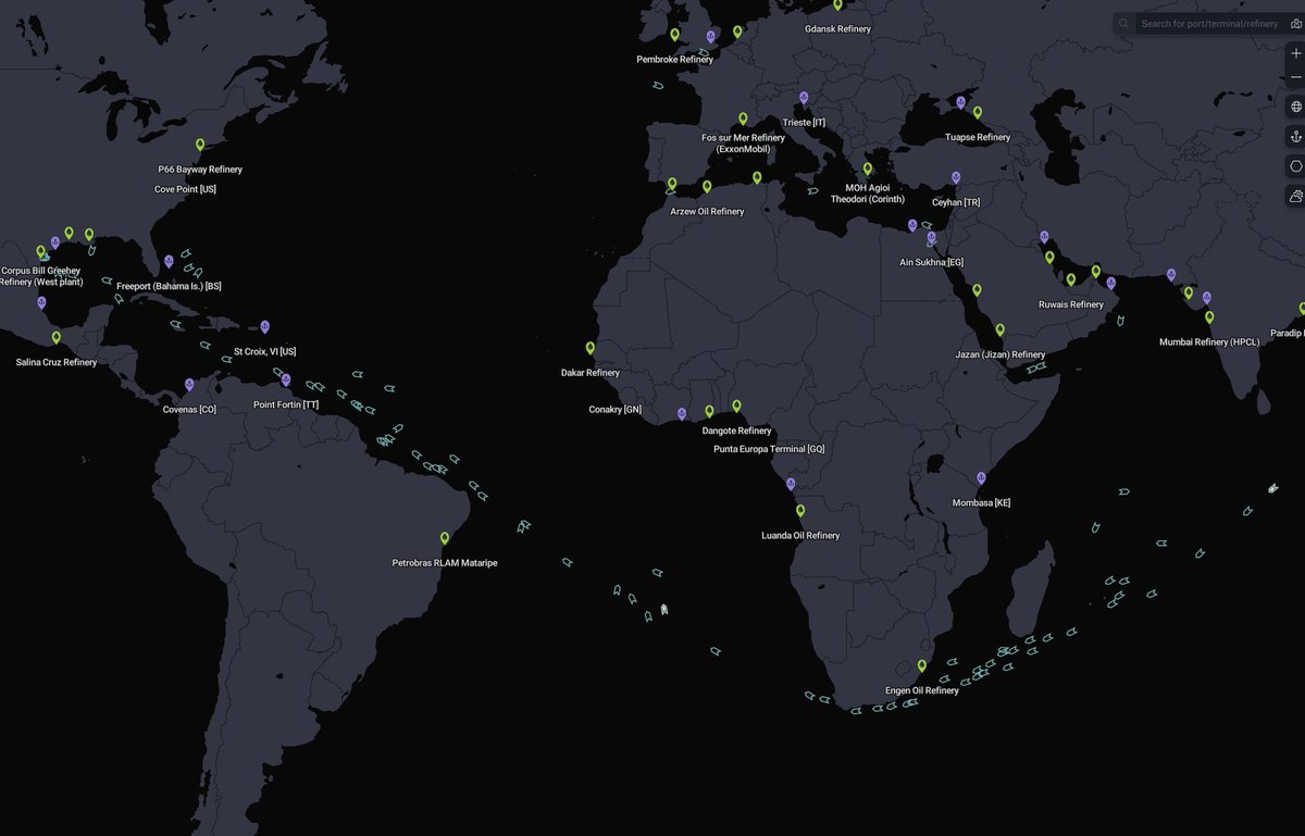 【速報】現在、68隻の空の超大型タンカーが米国のメキシコ湾岸へ向かっている。各タンカーは約200万バレルの積載能力を持つ。これらはアジアやヨーロッパから来ており、世界の海上石油・LNGの20パーセントが、イランが見つけられない機雷と、イランが徴収をやめない通行料で満たされた海峡の向こうに閉