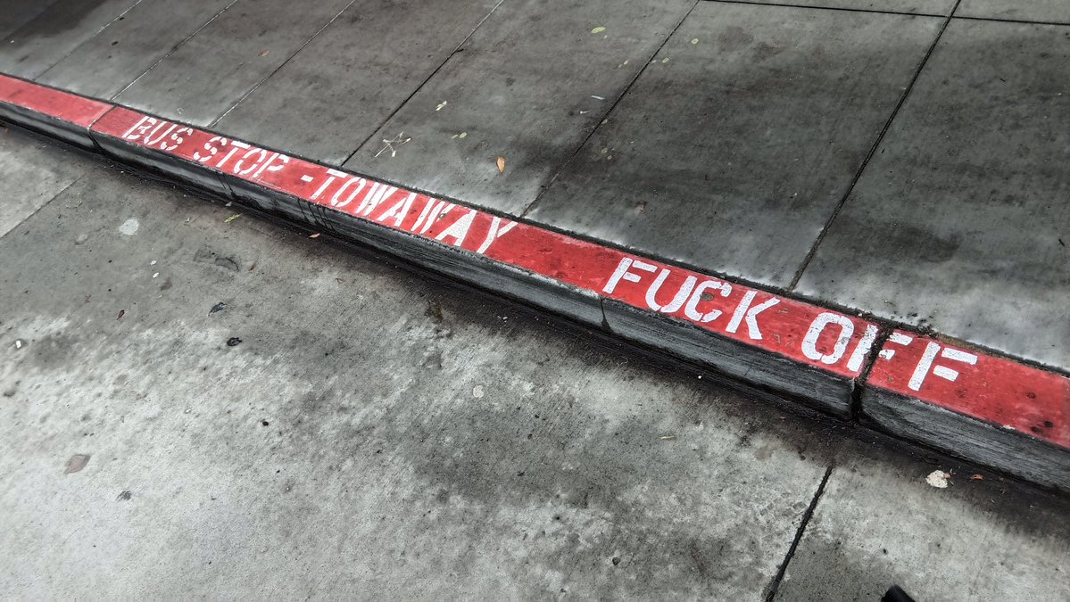 SupergirlofSF's tweet image. Hey #SFMTA Someone PUT THE "F" WORD ON YOUR CURBSTEP!?! 

AT THE BUS STOP @ LEAVENWORTH AND BUSH STREET! 👀