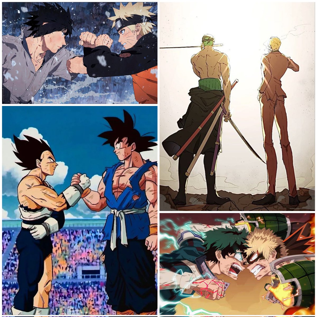 NityanandY7886's tweet image. Fav rivalry 😆💗
Zoro x sanji 
Naruto x Sasuke Uchiha
Goku x vegeta
Deku x Katsuki Bakugo
#animefan #duo