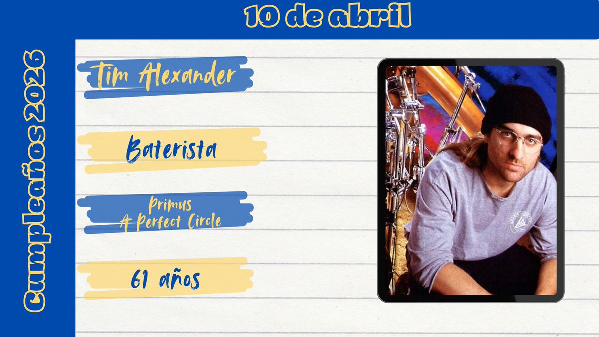 AntologiasRock's tweet image. Cumpleaños #TimAlexander #Primus #APerfectCircle.
