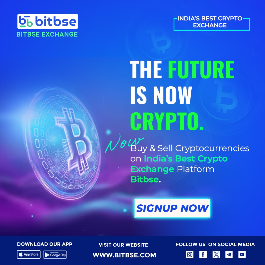The future is crypto—and it starts today 🚀
Buy, sell, and grow your digital assets with Bitbse Exchange 💰
.
#Bitbse #CryptoExchange #CryptoIndia #Bitcoin #Ethereum #CryptoTrading 
.
Disclaimer: Nothing on this page is financial advice, please do your own research!