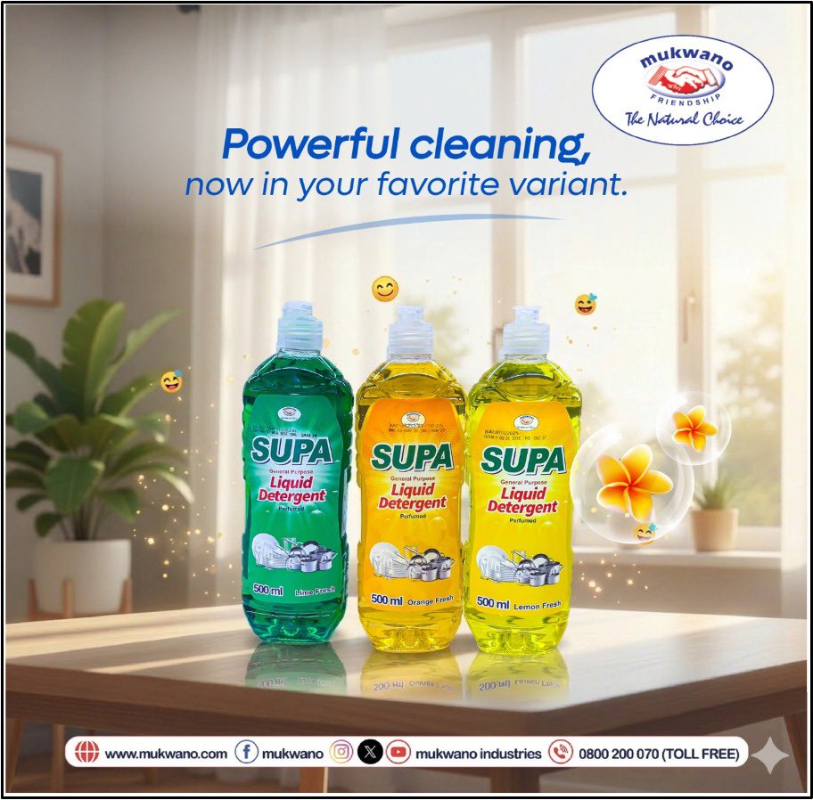mukwano_ind's tweet image. Powerful cleaning, now with more choices. Discover the new SUPA Liquid Detergent variants!

Visit our Mart:
📍 Plot 30A Kibira (Mulwana) Rd
📞 +256 393 241822

#MukwanoIndustries #supaliquiddetergent #homecare #industrialuse #productalert