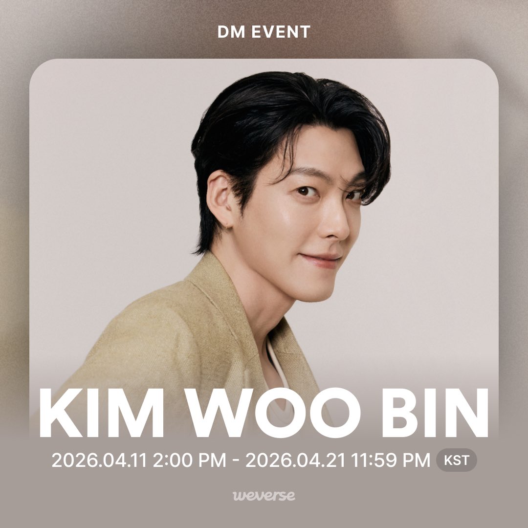 weverseofficial's tweet image. #김우빈 위버스 DM 오픈 한 달 기념 이벤트!

지금 바로 김우빈 위버스 DM 채팅방에 오픈 한 달을 기념하는 메시지를 남겨보세요.💌
김우빈의 미공개 독점 이미지를 보내드립니다!🎁

📅 이벤트 기간 : 4월 11일(토) 2 PM ~ 4월 21일(화) 11:59 PM (KST)

👉go.weverse.io/qt3S/2pe37bov

#KIMWOOBIN
