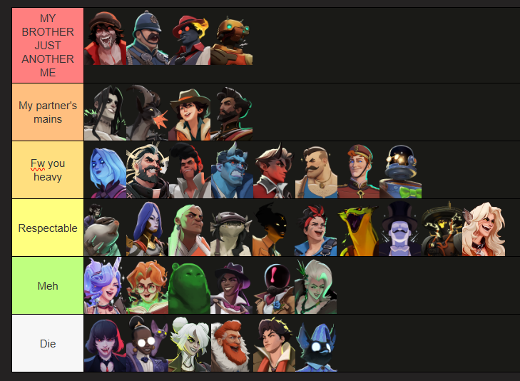 NefariousNova05's tweet image. Tier list on how much I fw you based entirely on what you characters you play in Deadlock alone

(very biased lmao)