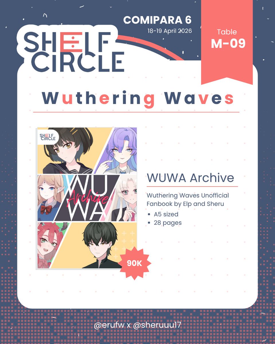sheruuu17's tweet photo. ✨ ♡ + ↻ are very appreciated!💕

💖 COMIPARA 6 CATALOGUE
📅 18-19 April (OTS ONLY)
✨ Fandom: Wuthering Waves, Aikatsu, Umamusume

#cmpr6 #comipara6catalogue 

(2/6) https://t.co/DrLs9QG5wH