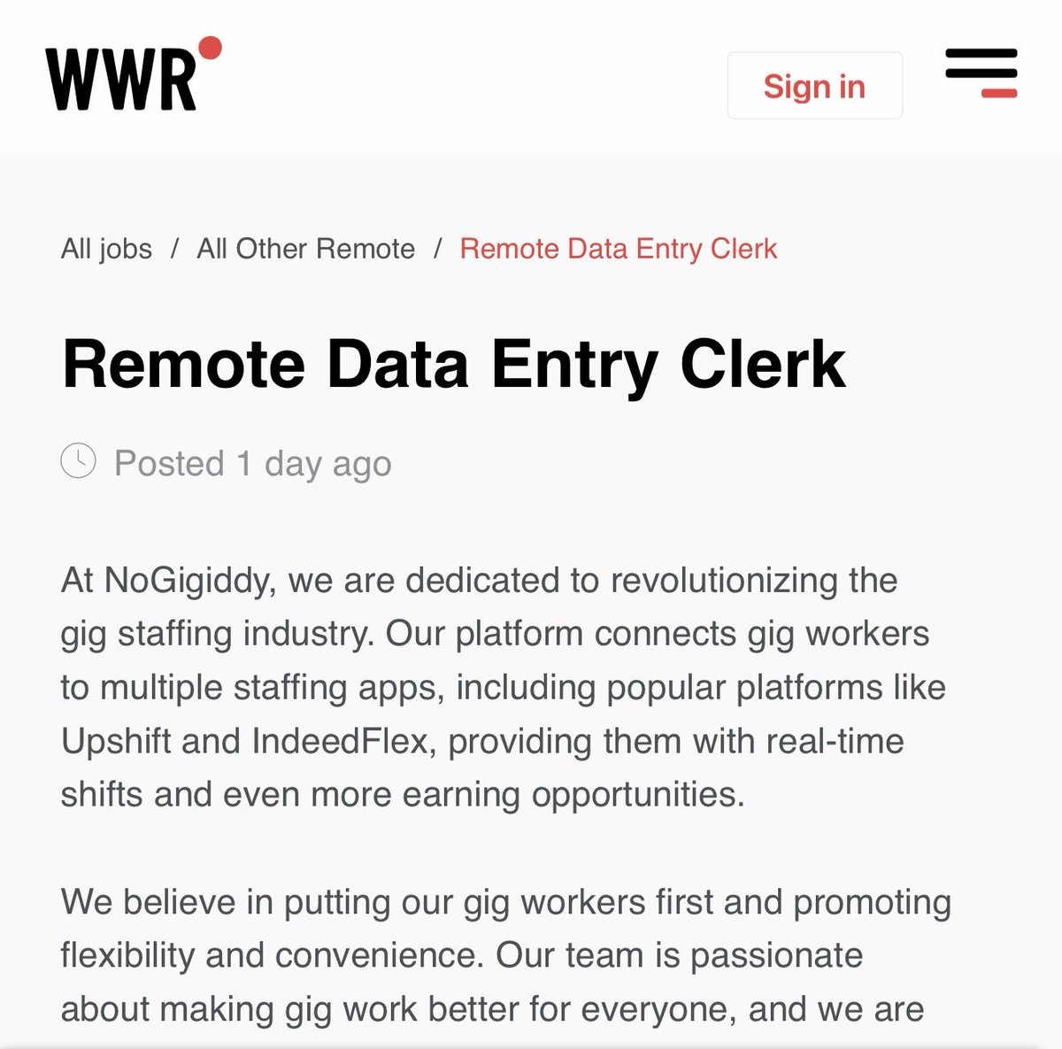 silverpenydr's tweet image. If you like don’t Apply , na you sabi 

Remote Data Entry Clerk 

$18 to $24 per hour

May 10th, 2026

weworkremotely.com/remote-jobs/no…

Cc:@lanze_codes