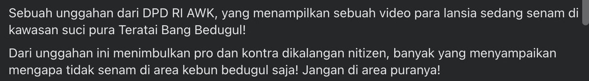 eshasw's tweet photo. Hal yang sangat kecil dibesar-besarkan.

Beliau dan pendukungnya ini yang bikin masyarakat golongan tengah yang mau bikin Bali liveable place untuk rakyatnya akan sangat susah. 😉 https://t.co/nPXoFMxwzT
