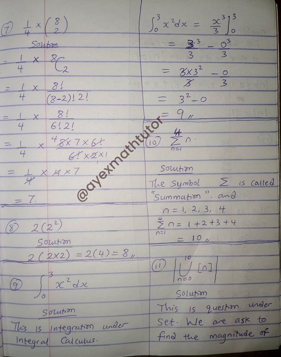 ajohnfaluyi's tweet image. Coming across this picture online prompted me to attempt #solving all the #questions. Afterwards, I realized that the key to #knowing more is to #practice more.

#highlight #weekendtime #ayexmath #ayexmathtutor #maths #mathematics #solvingchallenges #solvingMath