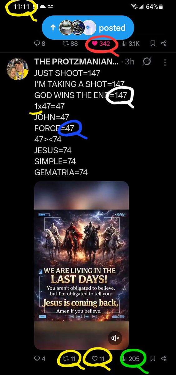 DeanDavis33's tweet image. 9️⃣🐇1️⃣ #NineOnes 
😎4️⃣7️⃣ #FortySeven 
2️⃣0️⃣5️⃣ #TwoZeroFive 
😏 #WhatAreTheOdds 😁
3️⃣4️⃣2️⃣ #ThreeFourTwo 
1️⃣4️⃣7️⃣ #OneFourSeven